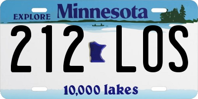 MN license plate 212LOS
