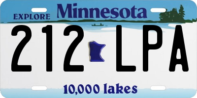 MN license plate 212LPA