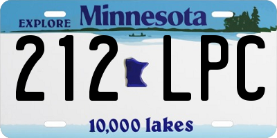 MN license plate 212LPC