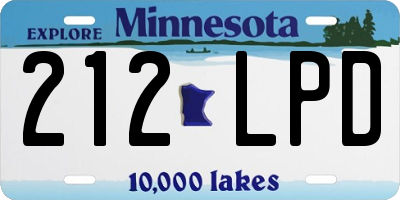 MN license plate 212LPD