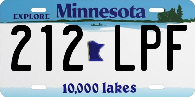 MN license plate 212LPF