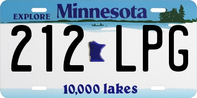 MN license plate 212LPG