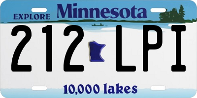 MN license plate 212LPI