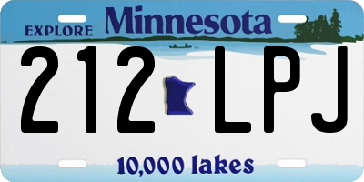 MN license plate 212LPJ