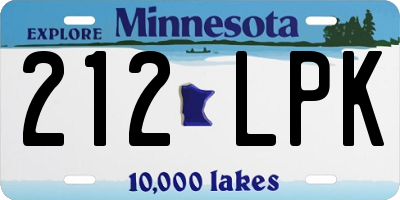 MN license plate 212LPK