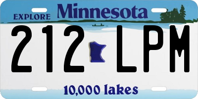 MN license plate 212LPM