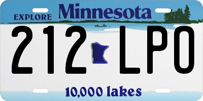 MN license plate 212LPO