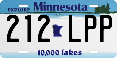 MN license plate 212LPP