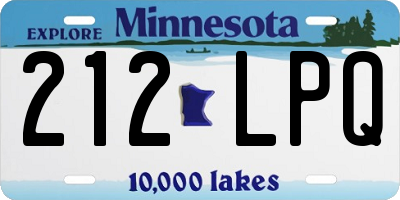 MN license plate 212LPQ