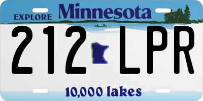 MN license plate 212LPR