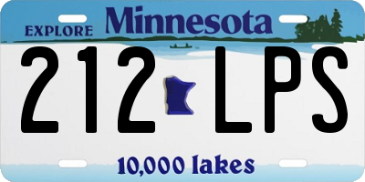 MN license plate 212LPS