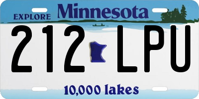 MN license plate 212LPU
