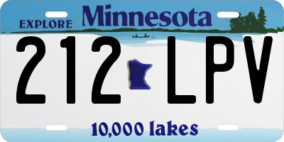 MN license plate 212LPV
