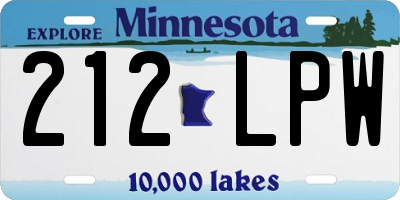 MN license plate 212LPW
