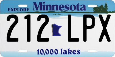 MN license plate 212LPX