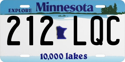 MN license plate 212LQC