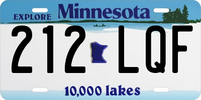 MN license plate 212LQF
