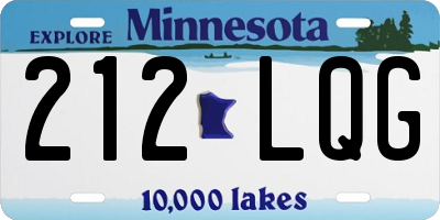 MN license plate 212LQG