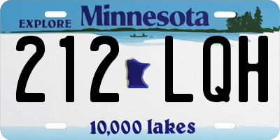 MN license plate 212LQH