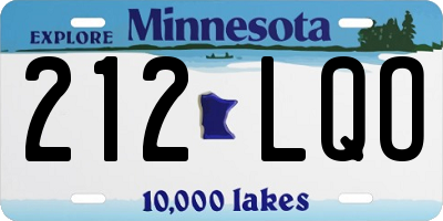 MN license plate 212LQO
