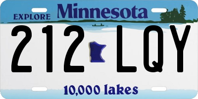 MN license plate 212LQY