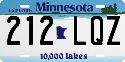 MN license plate 212LQZ