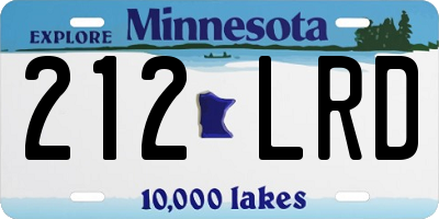 MN license plate 212LRD