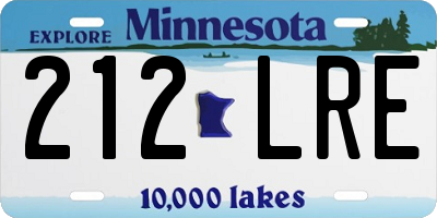 MN license plate 212LRE