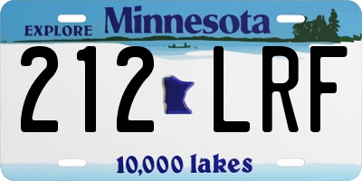 MN license plate 212LRF