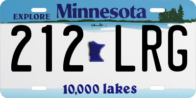 MN license plate 212LRG