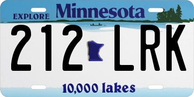 MN license plate 212LRK