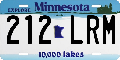 MN license plate 212LRM