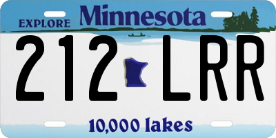 MN license plate 212LRR