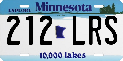 MN license plate 212LRS