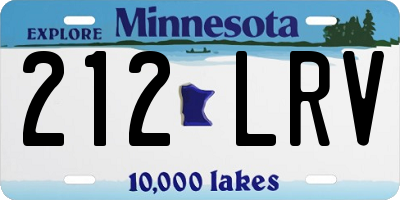 MN license plate 212LRV