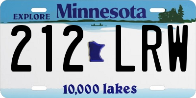 MN license plate 212LRW
