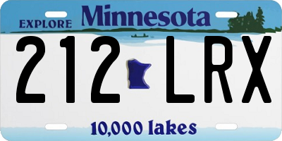 MN license plate 212LRX