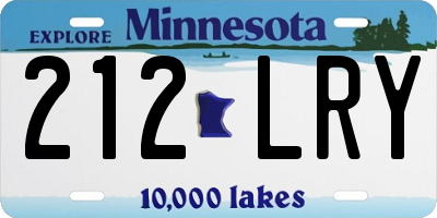 MN license plate 212LRY