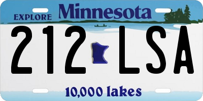 MN license plate 212LSA