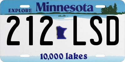 MN license plate 212LSD