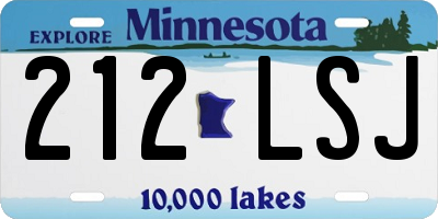 MN license plate 212LSJ