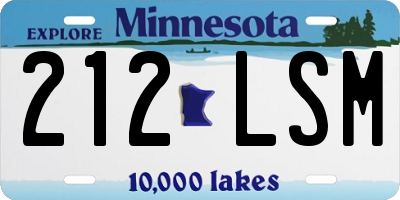 MN license plate 212LSM