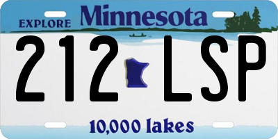MN license plate 212LSP