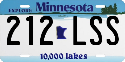 MN license plate 212LSS