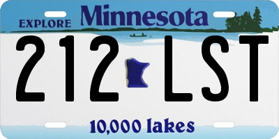 MN license plate 212LST