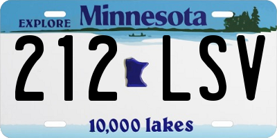MN license plate 212LSV