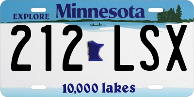 MN license plate 212LSX