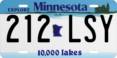 MN license plate 212LSY
