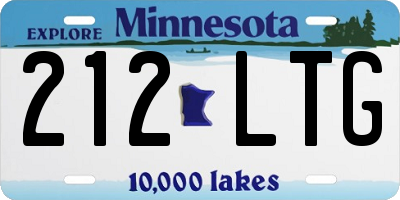 MN license plate 212LTG