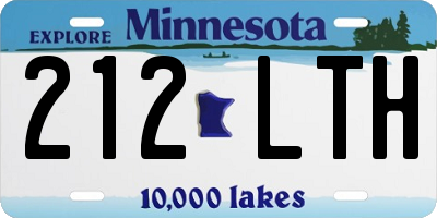MN license plate 212LTH